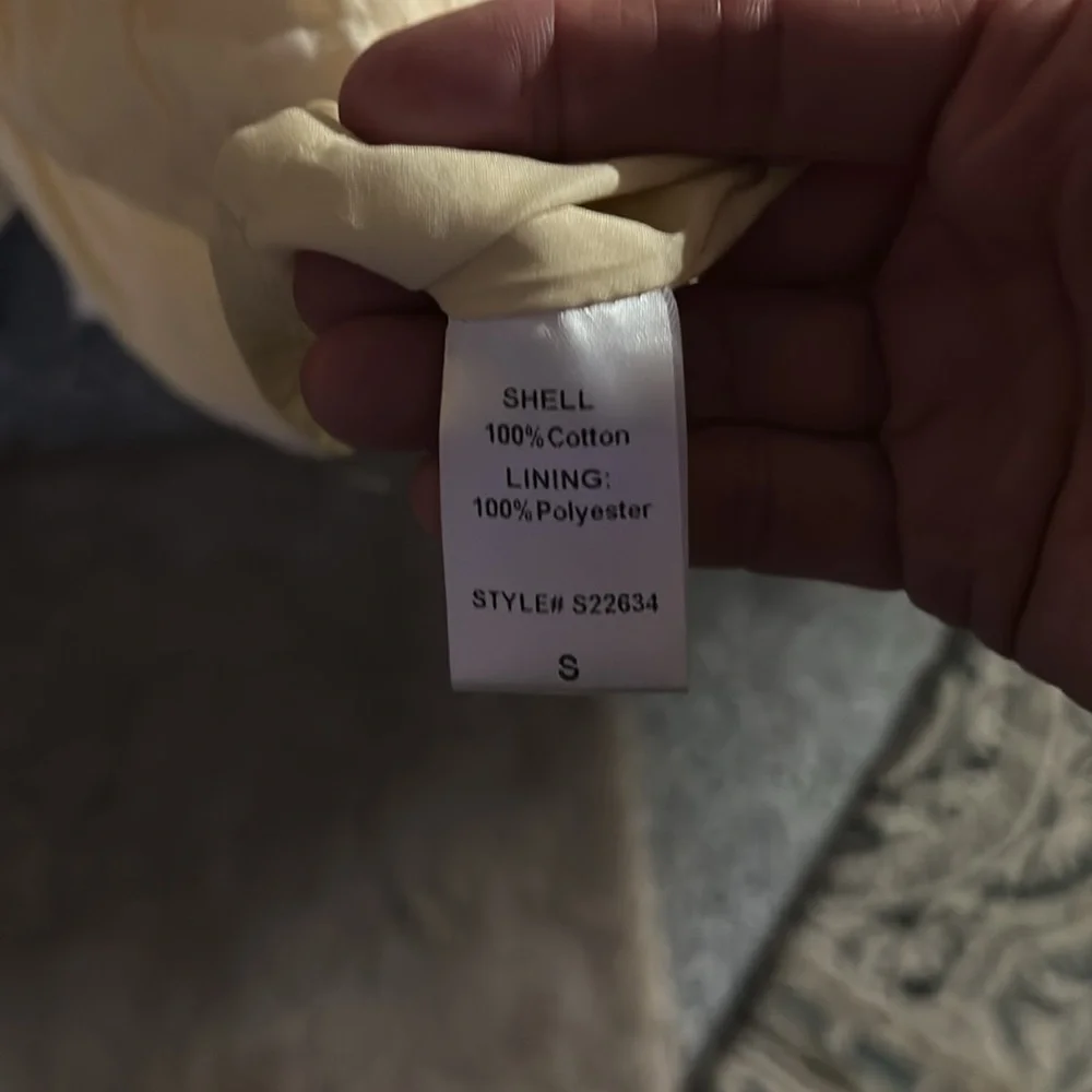 Mini Dress in Cream Flowy V-Neck with Tiered Skirt 100% Cotton with Poly Lining - Picture 9 of 9